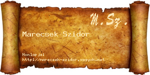 Marecsek Szidor névjegykártya